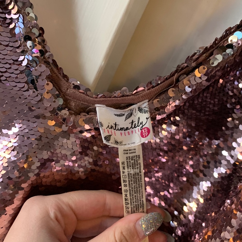 Pink Free People Swingin Sequin Top - Picture 5 of 5